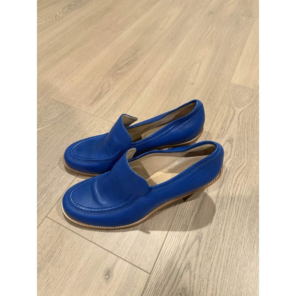 maryam nassir zadeh blue nora heeled leather loafers Size 41  Retro